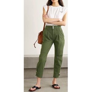 Veronica Beard MONIKA TAPERED TROUSERS IN ARMY GREEN ***Like New***